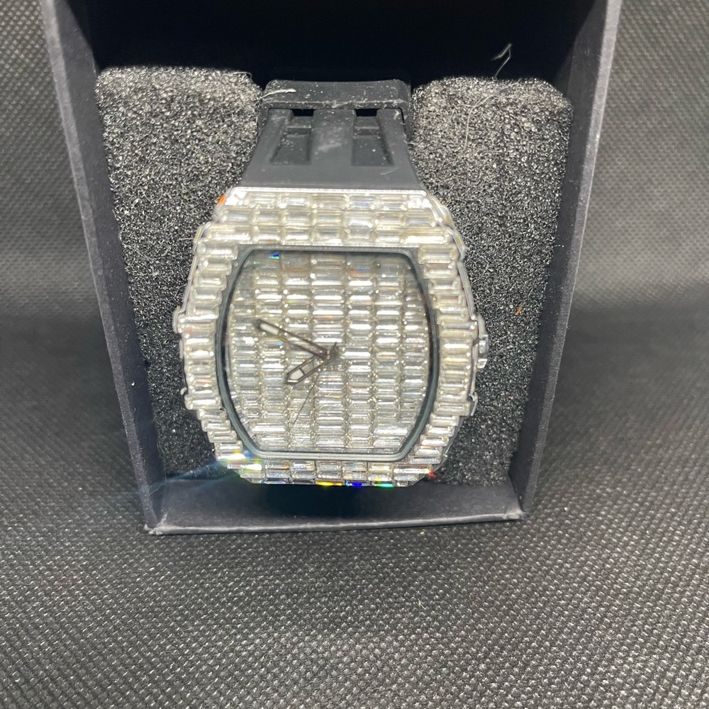 Elegant Silver Watch with Crystal Accents